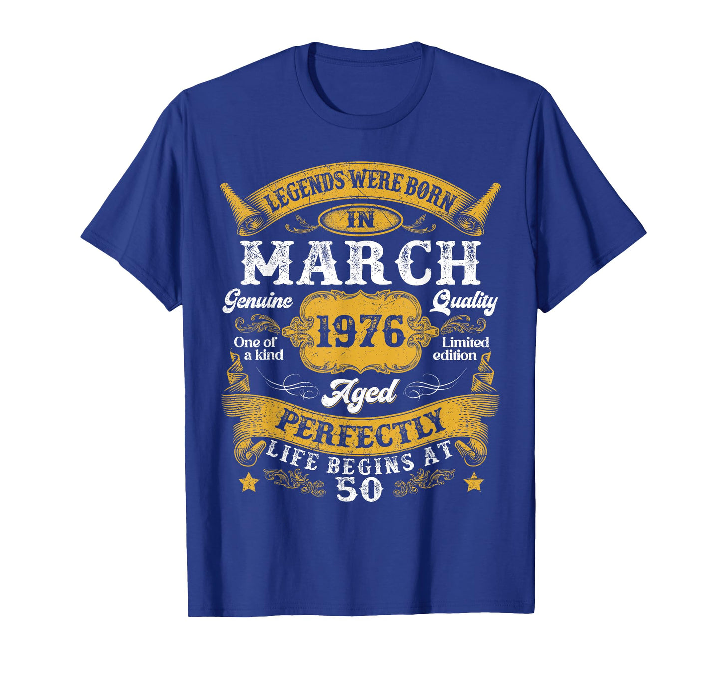Legends were Born in March 1976 Vintage 50th Birthday Men T-Shirt