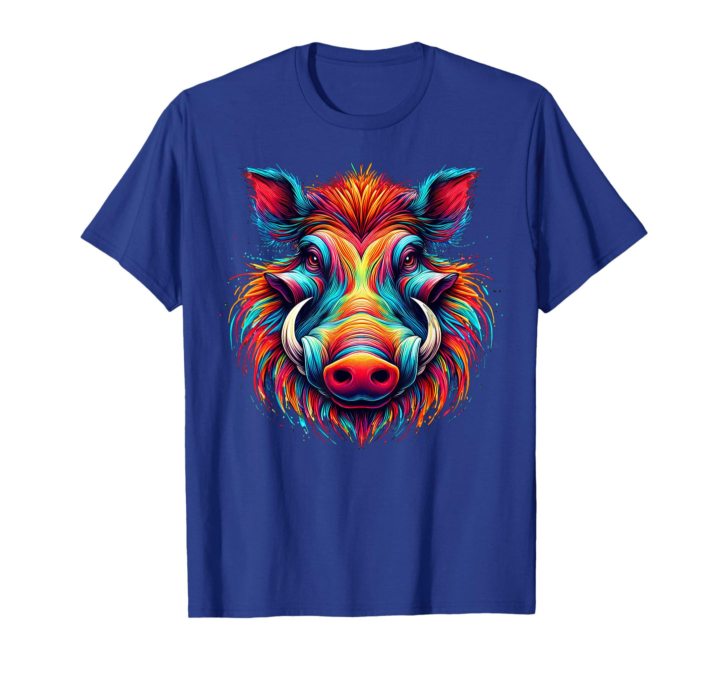 Cool Warthog Graphic Spirit Animal Illustration Tie Dye Art T-Shirt
