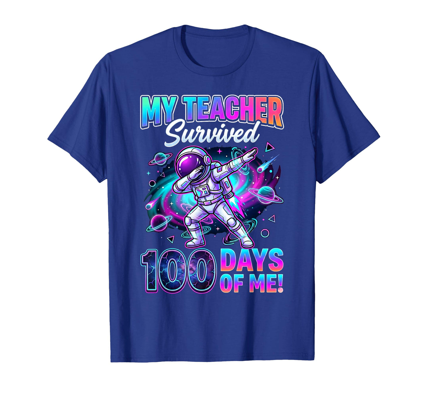 100 Days of School Astronaut Space 100th Days Boys Teachers T-Shirt