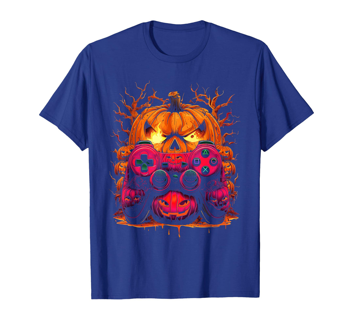 Pumpkin Controller Halloween Gamer Video Gamer Kids Boys T-Shirt