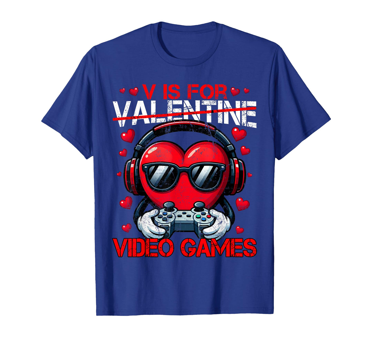 V is for Valentine Video Games Heart Gaming Men Boy Kids T-Shirt