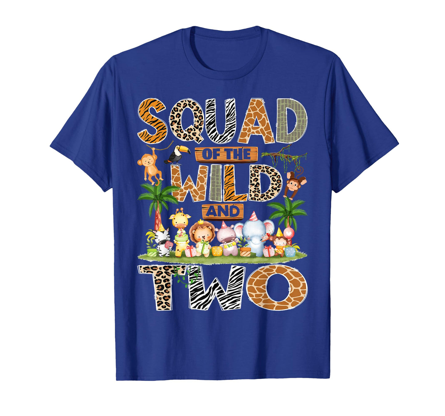 Squad of The Wild & Two 2nd Birthday Boy Safari Jungle T-Shirt