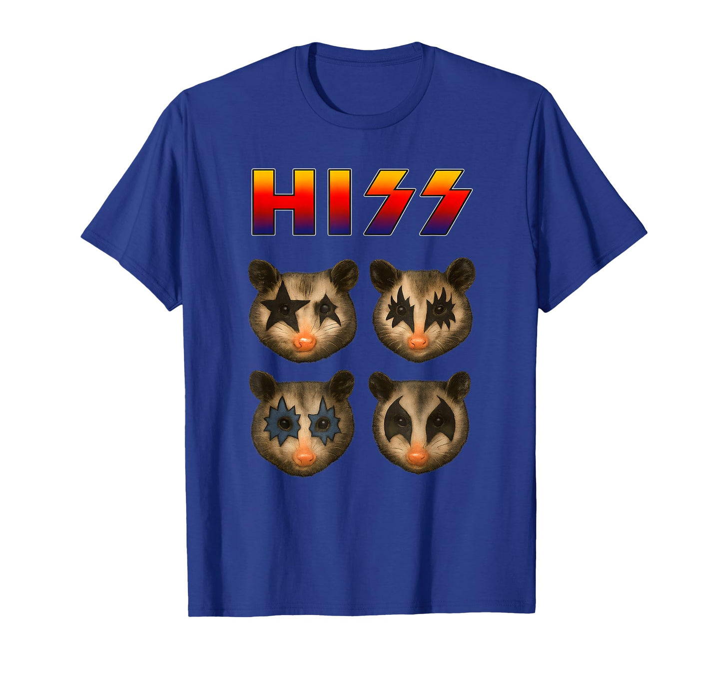 Hiss Funny Possum Kittens Rock Rocking Music Raccoons T-Shirt