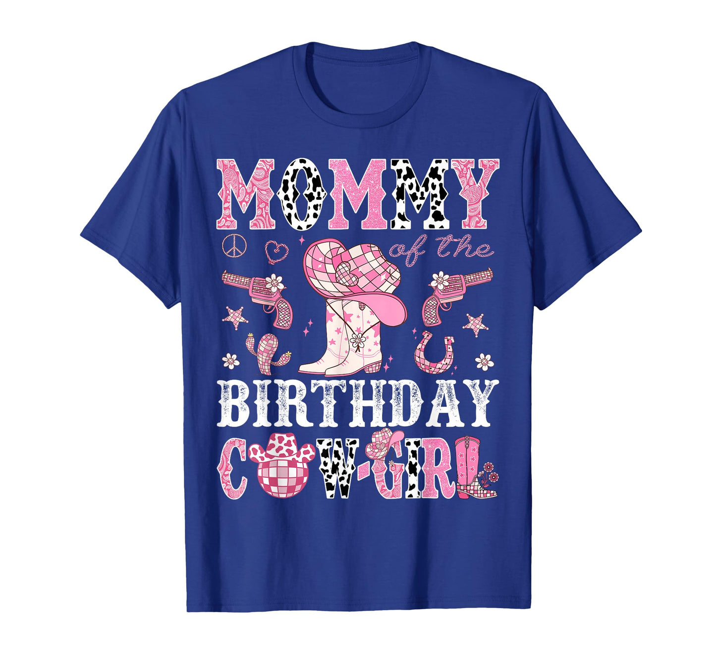 Mommy Of The Birthday Cow-Girl Pink Disco Rodeo Western T-Shirt