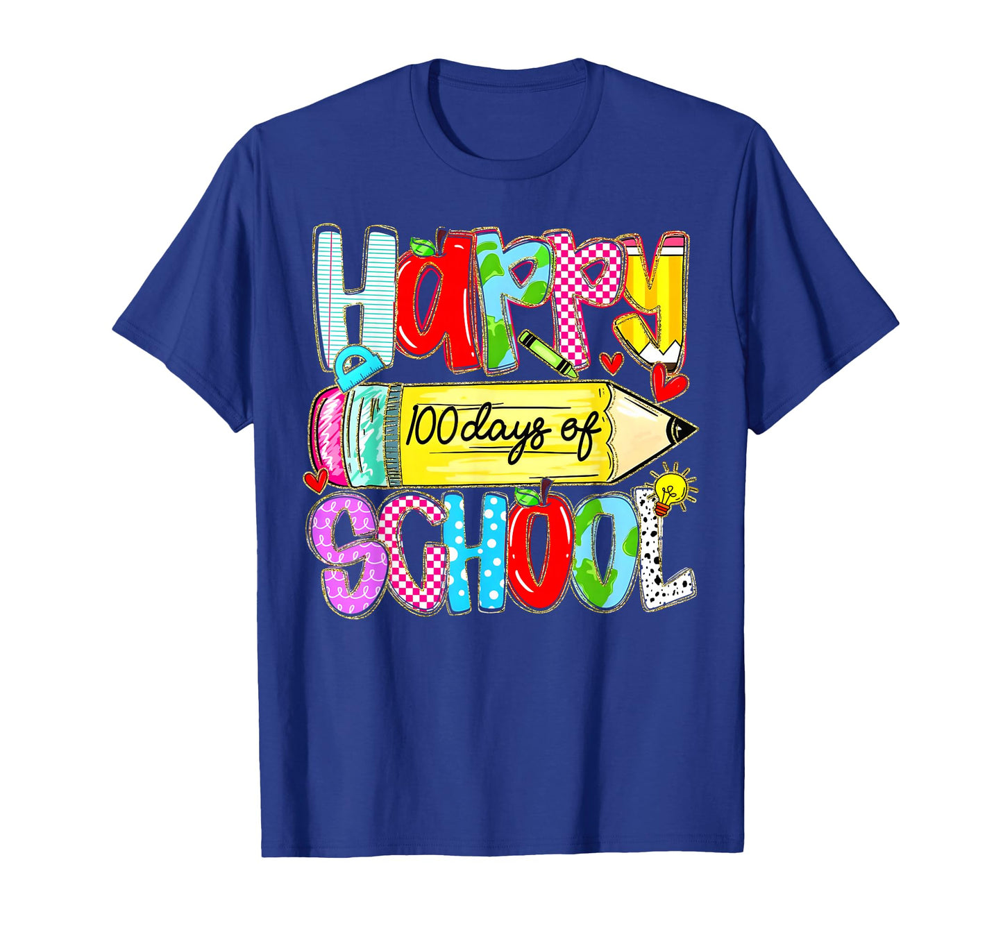 100th Day of School Pencil Teachers Kid Child Happy 100 Days T-Shirt
