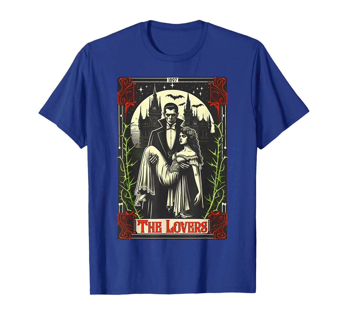 Vampire Monster Dracula and Bride The Lovers Tarot Card Tees T-Shirt