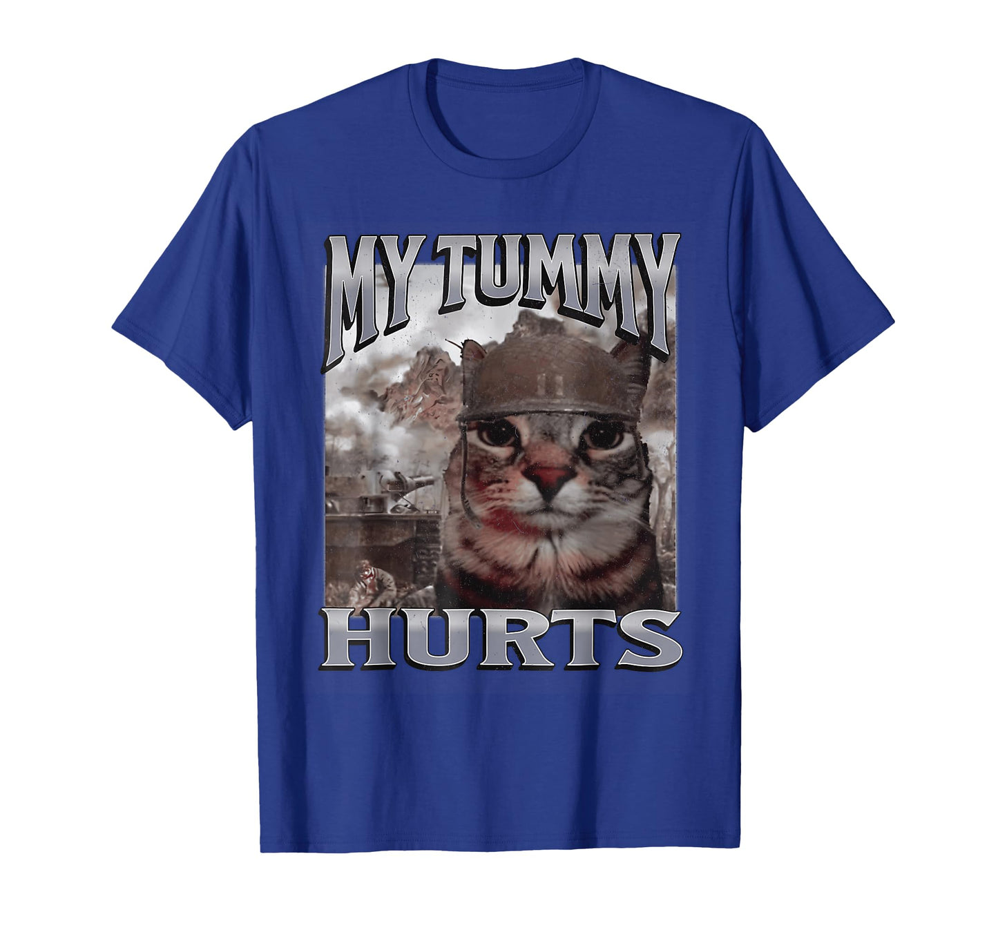 My Tummy Hurts Funny Cat Meme Bootleg Graphic T-Shirt