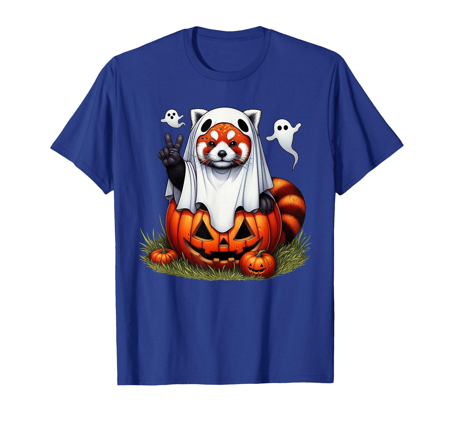Funny Red Panda Ghost Boo Halloween Womens Mens Kids T-Shirt