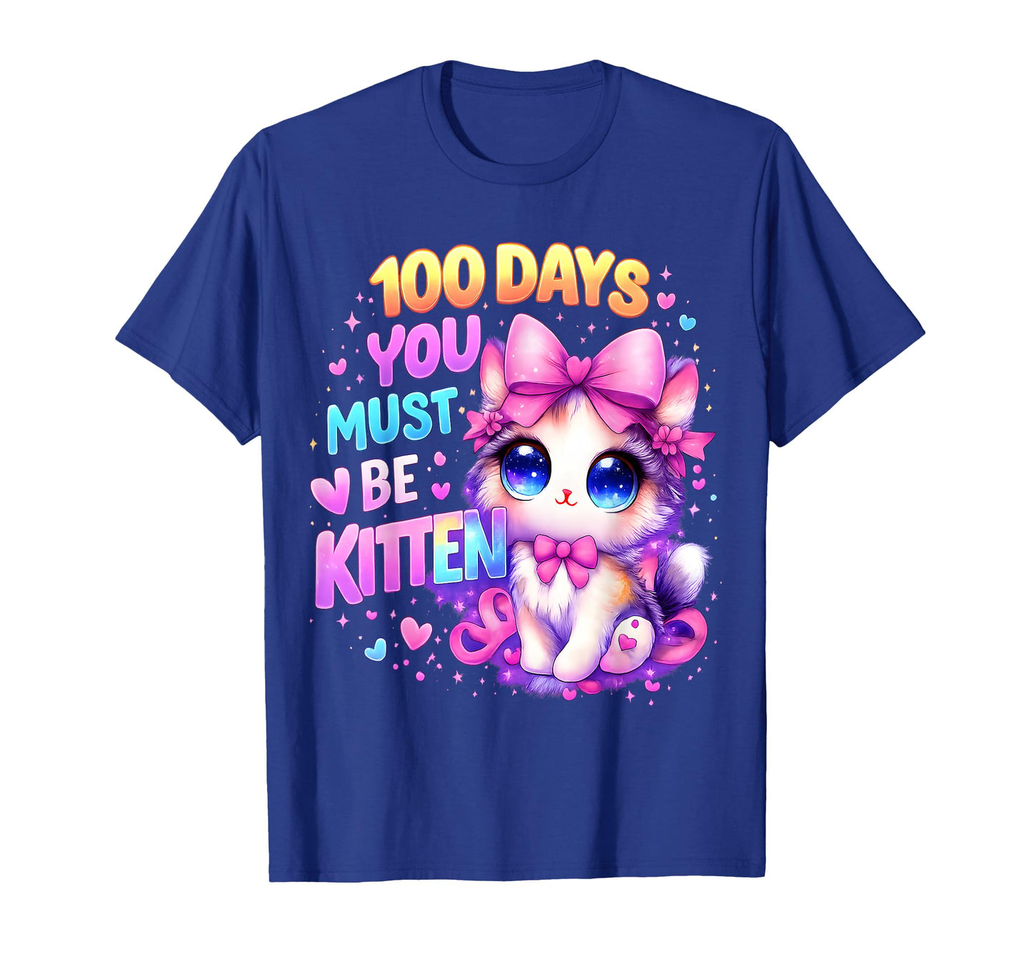 100 Days of School Girls Hearts You Must Be Kitten Cat Youth T-Shirt