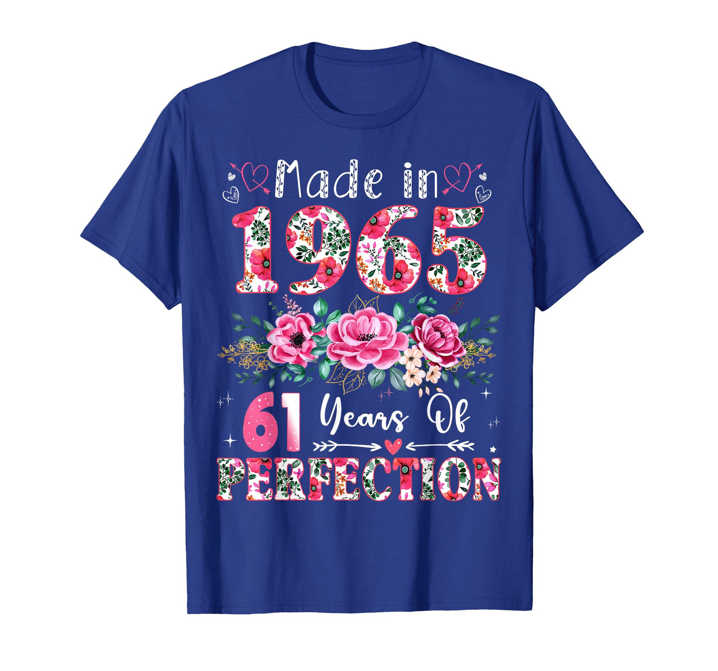 61 Year Old Made in 1965 Floral 61th Birthday Women T-Shirt