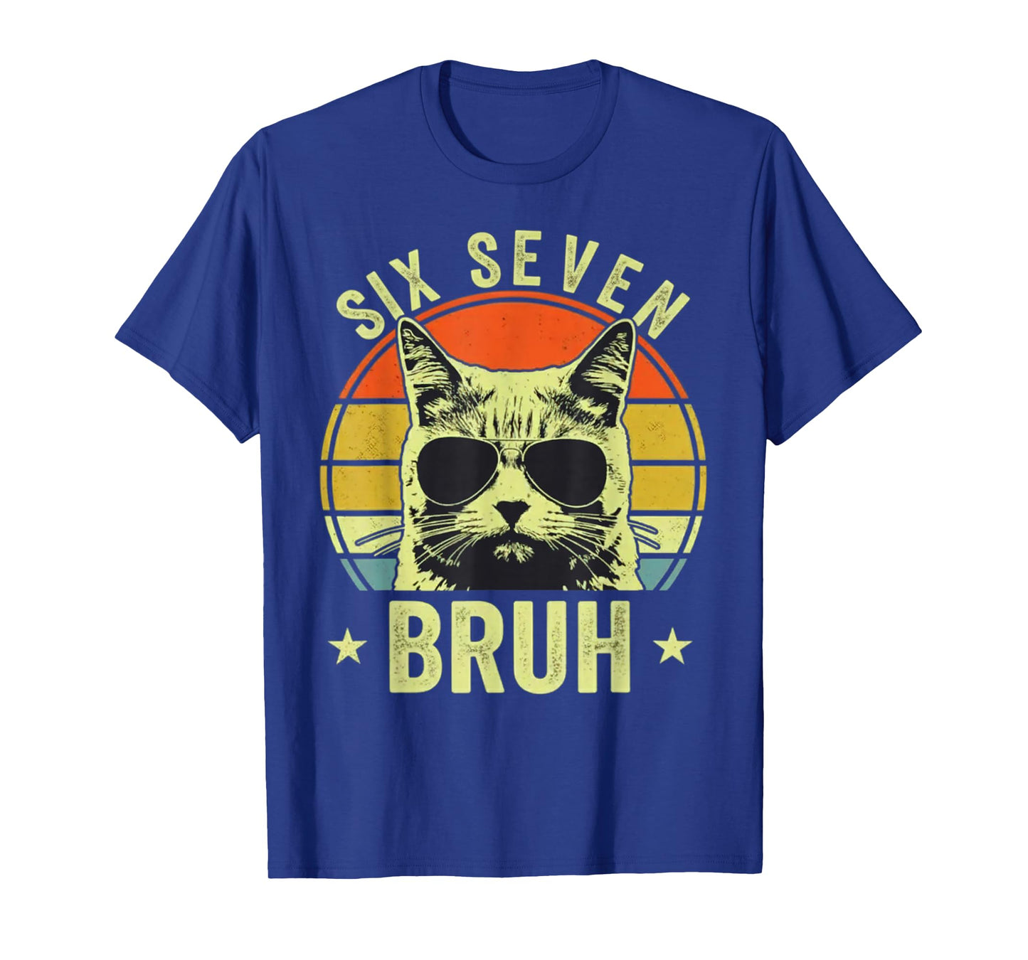 67 Bruh Cat Meme Six Seven 6 7 Kids Boys Men T-Shirt