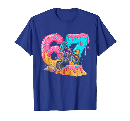 67 Meme Motocross Dirt Bike Drip Funny Number Six Seven T-Shirt