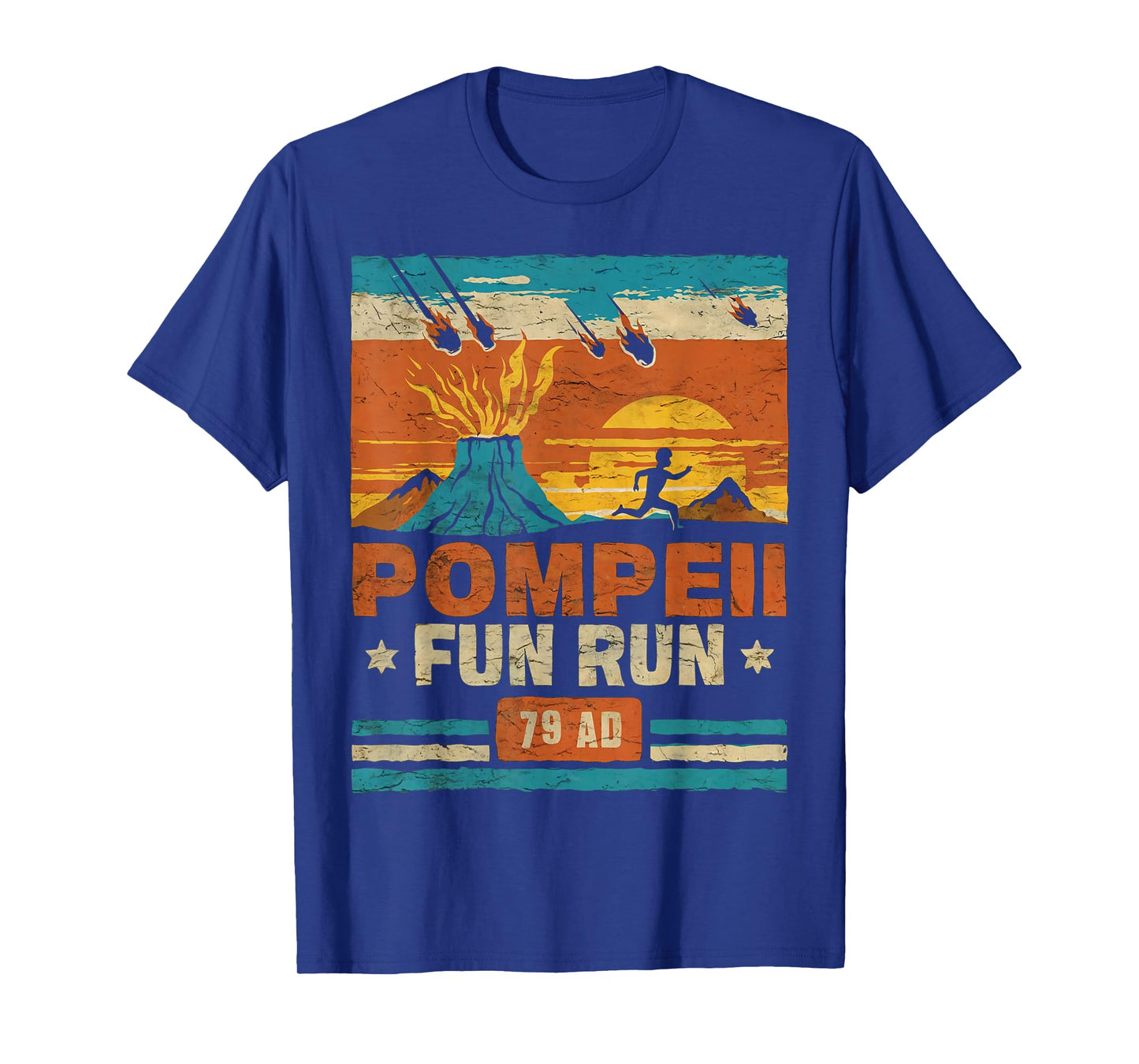 Pompeii Fun Run Retro Volcano Lover Geology Volcanologist T-Shirt