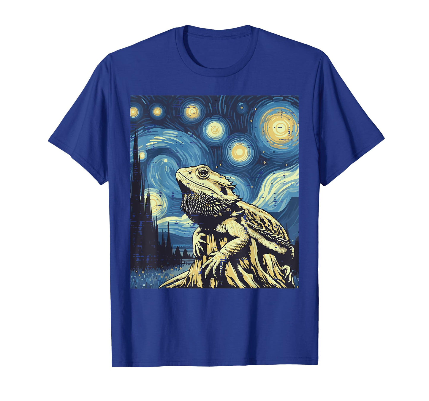 Bearded Dragon Starry Night Funny Beardie Art Men Women Kids T-Shirt