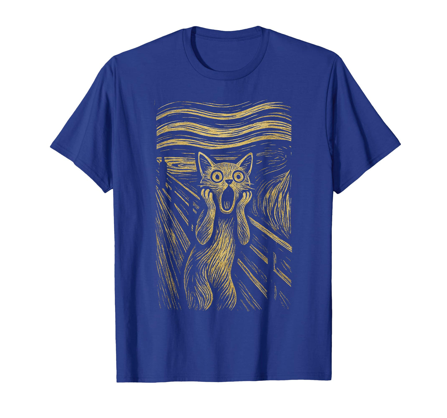 The Scream Funny Cat Grunge Painting by Munch Graphic Art T-Shirt