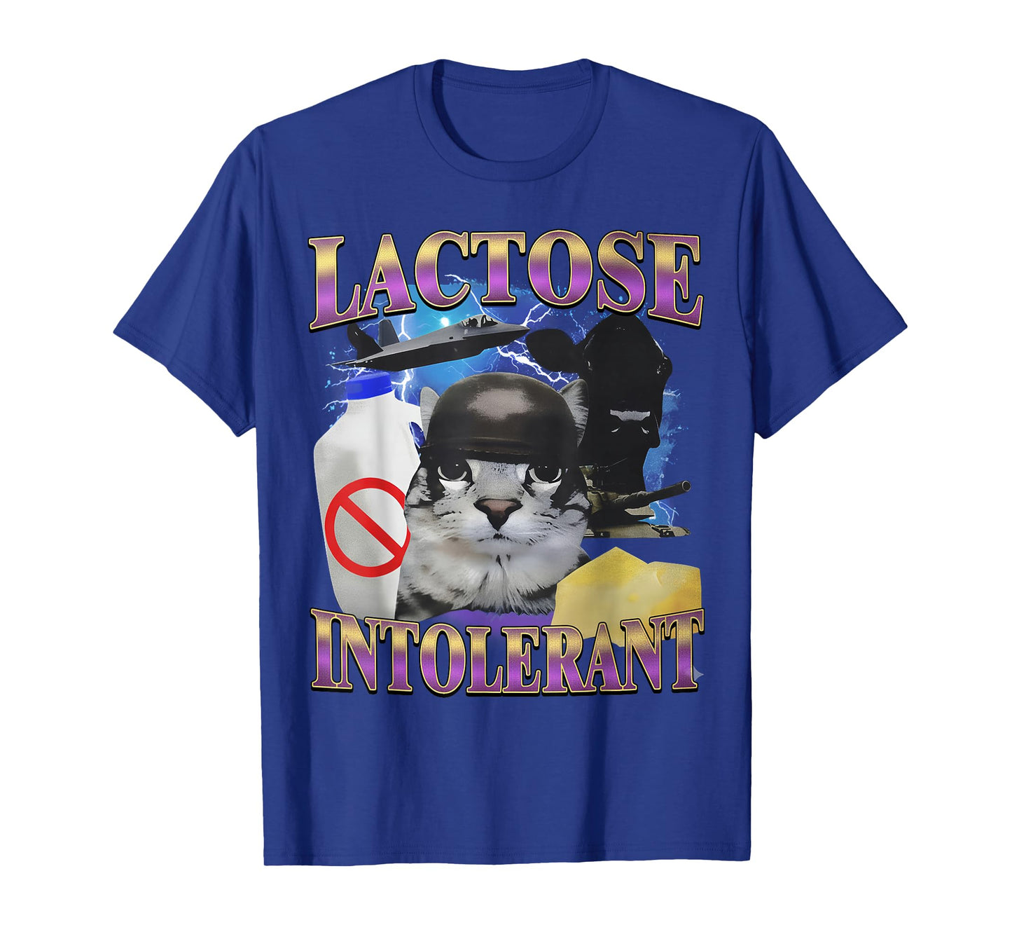Funny Saying Lactose Intolerant Silly Cat Meme Cat Lover T-Shirt