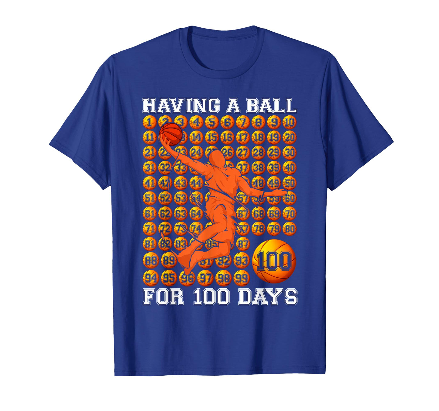 100 Days of School Having A Ball for 100th Basketball T-Shirt