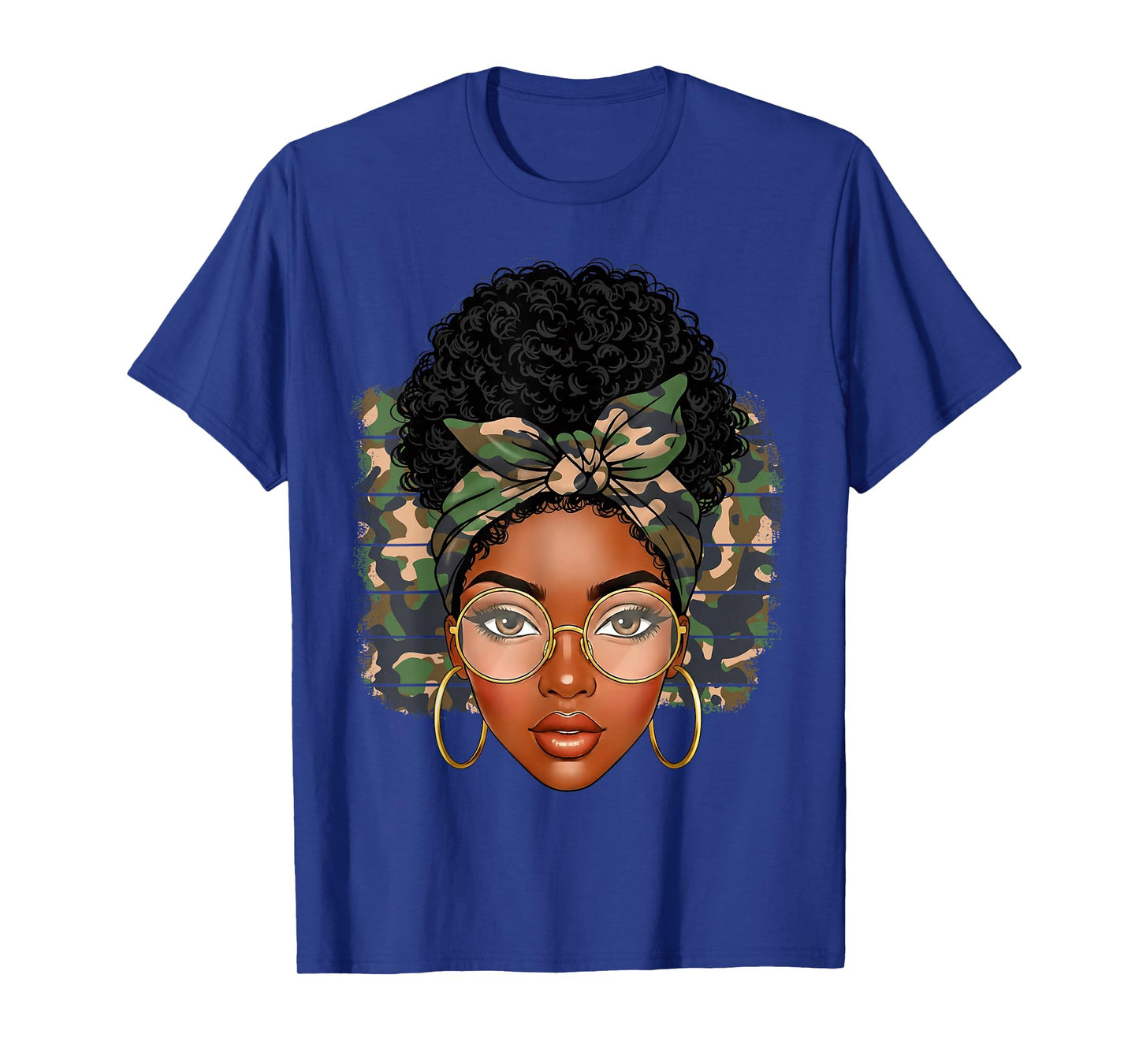 Black History Afro American Melanin Woman Camo Girl Women T-Shirt