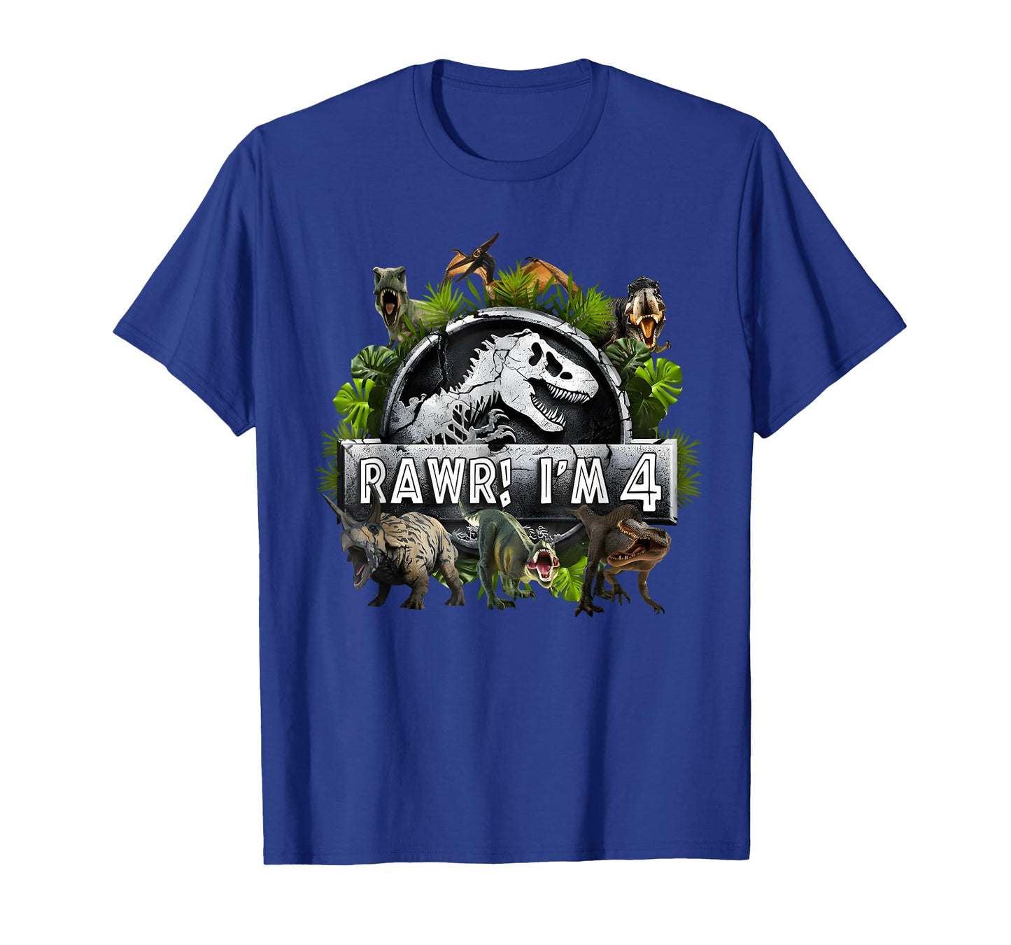 Rawr I'm 4 4th Birthday T Rex Dinosaur Funny Party Boys Kids T-Shirt