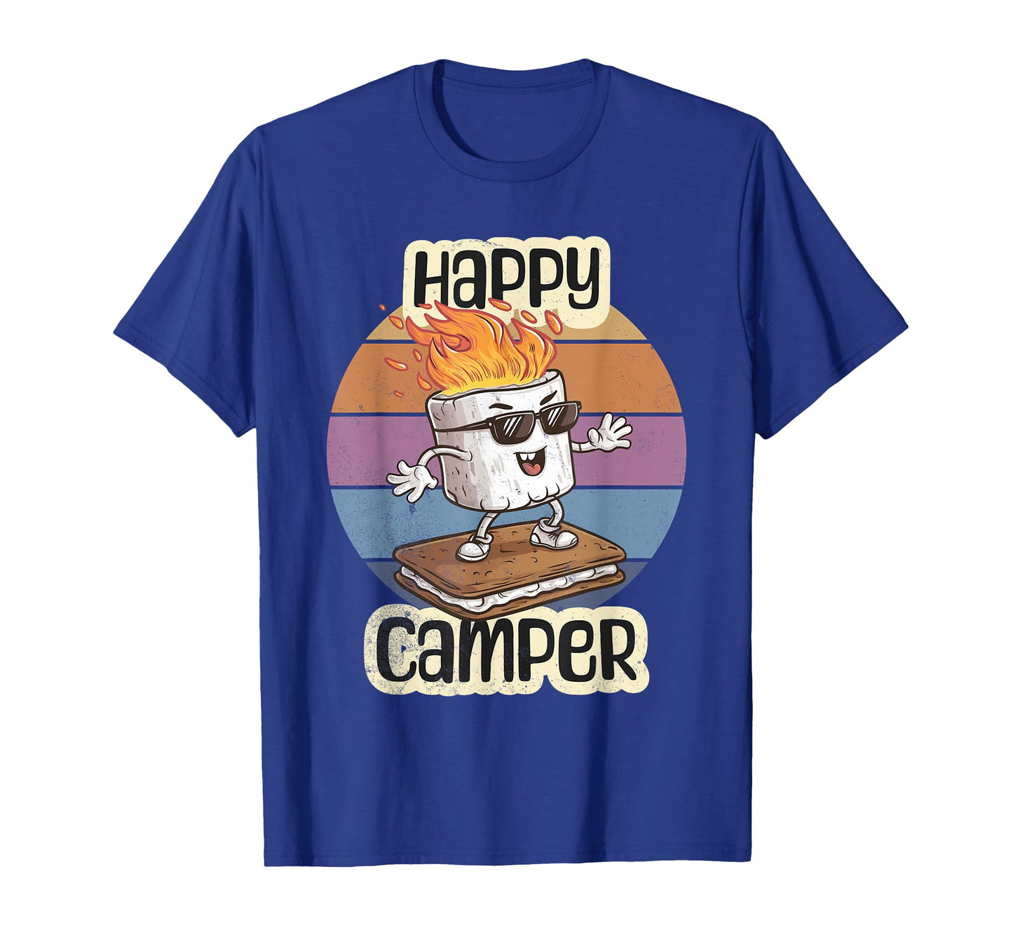 Happy Marshmallow Camper Cute Girls Kids Camp Camping Smores T-Shirt
