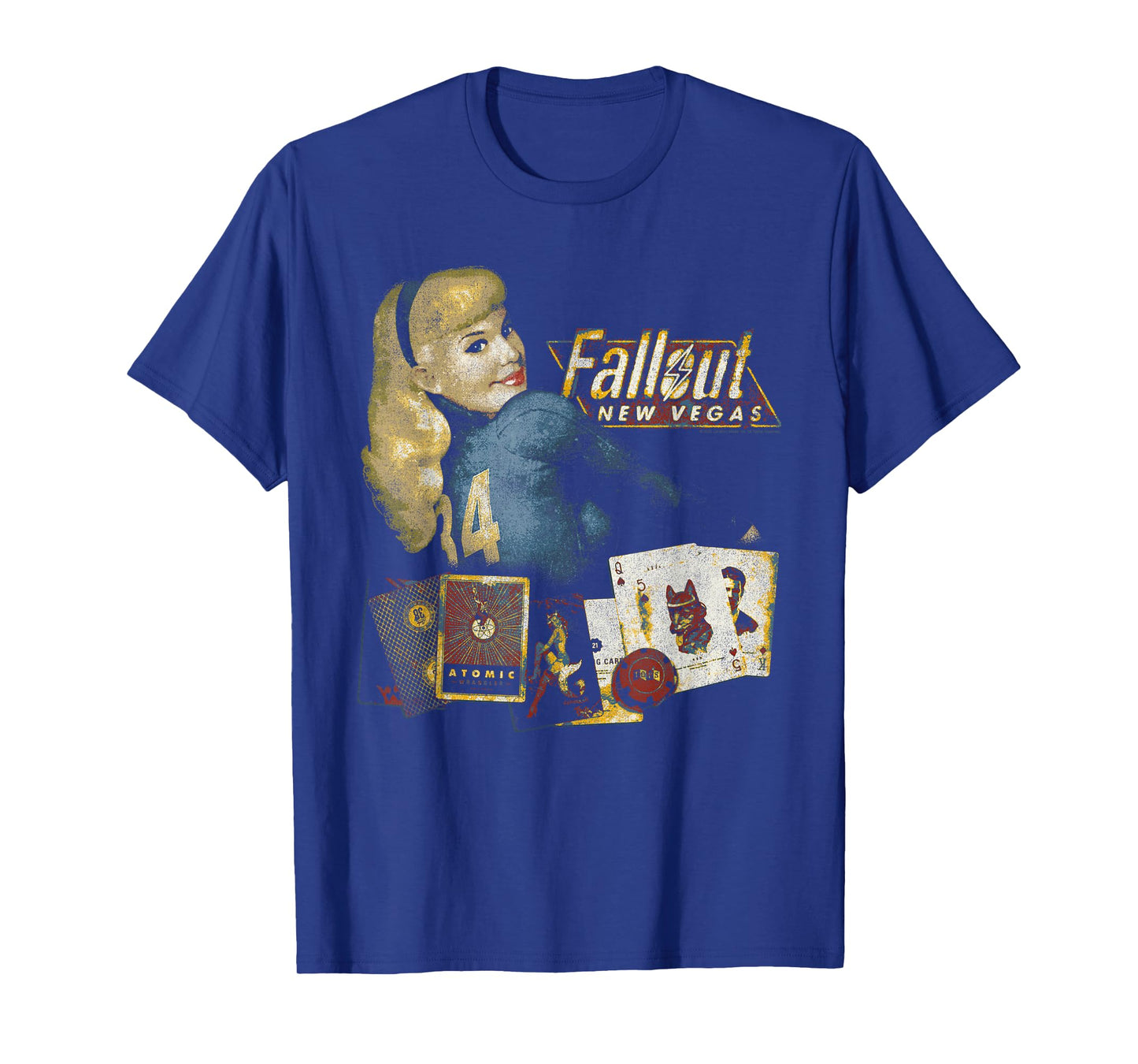 Fallout New Vegas Vintage Distressed Pinup Casino Video Game T-Shirt