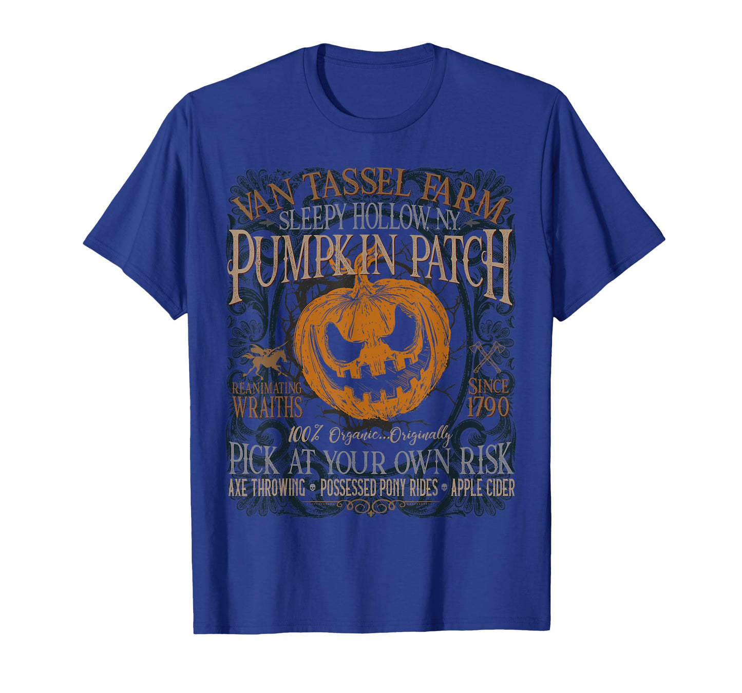 Sleepy Hollow Pumpkin Picking Farm Funny Halloween T-Shirt