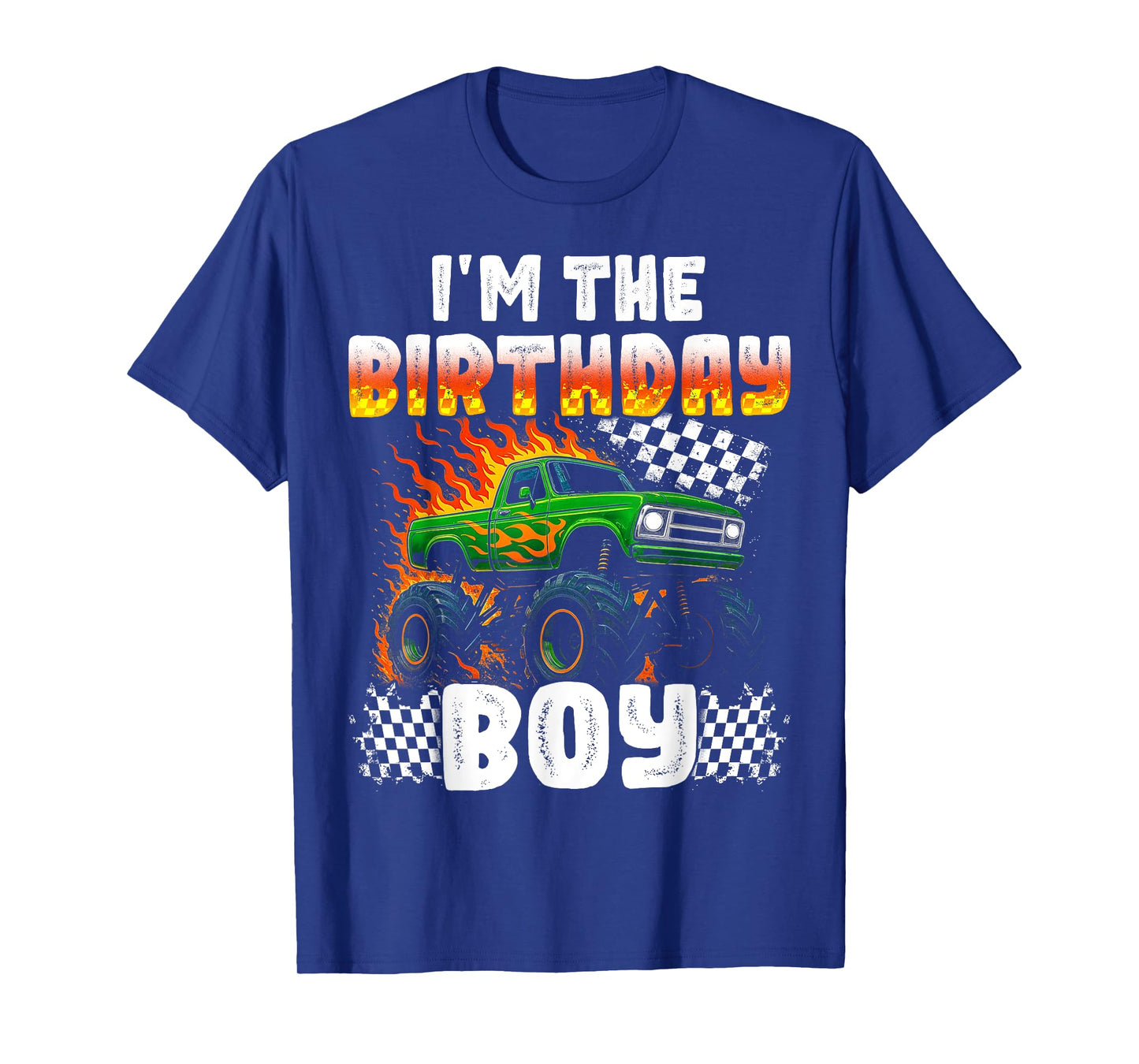 Funny I'm the Birthday Boy Monster Truck Birthday Men Kids T-Shirt