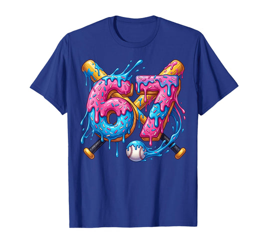 Baseball Drip Number 67 Player 67th Birthday Meme T-Shirt