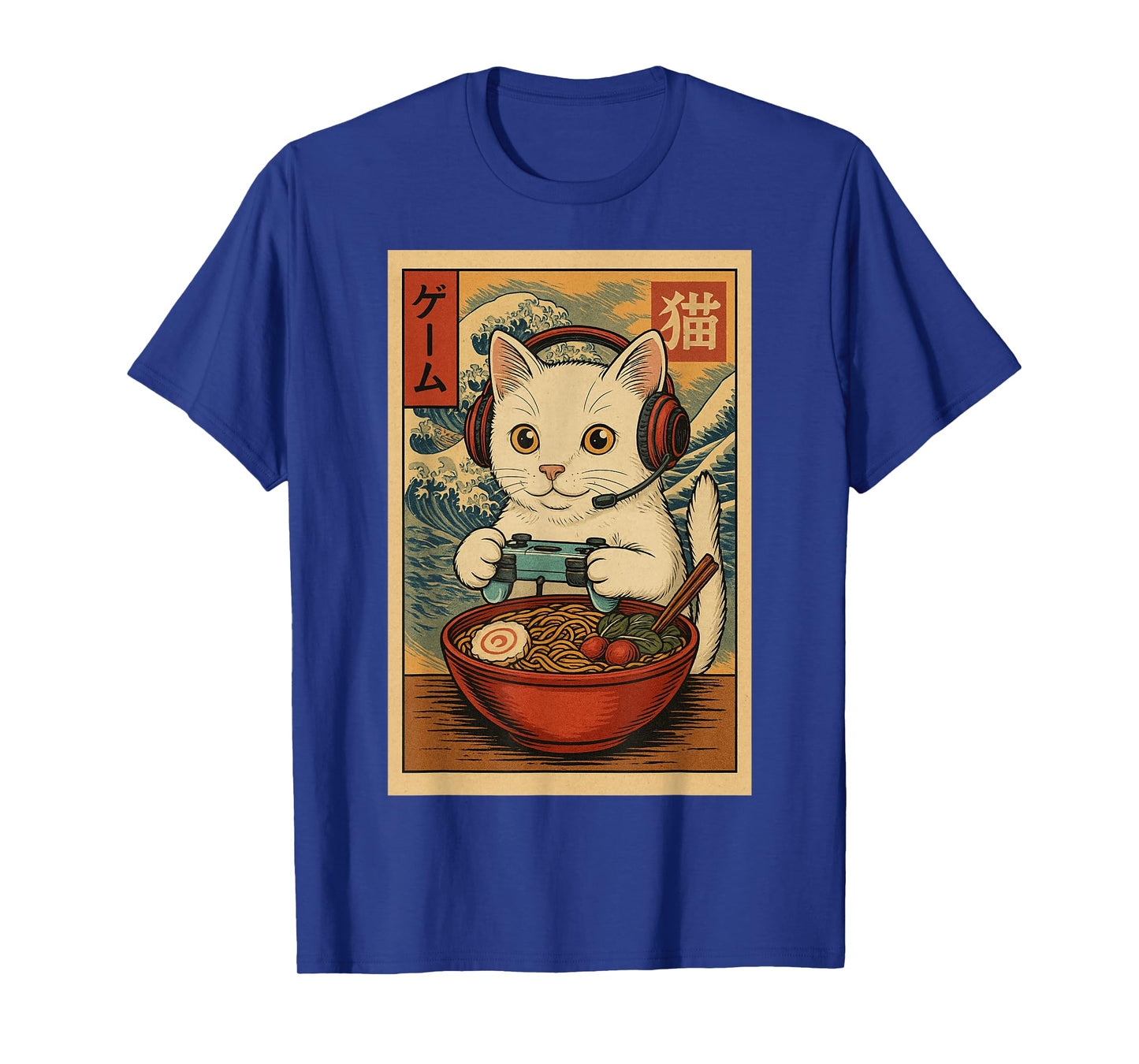 Kawaii Anime Gamer Cat Ramen Retro Japanese Gaming Funny T-Shirt