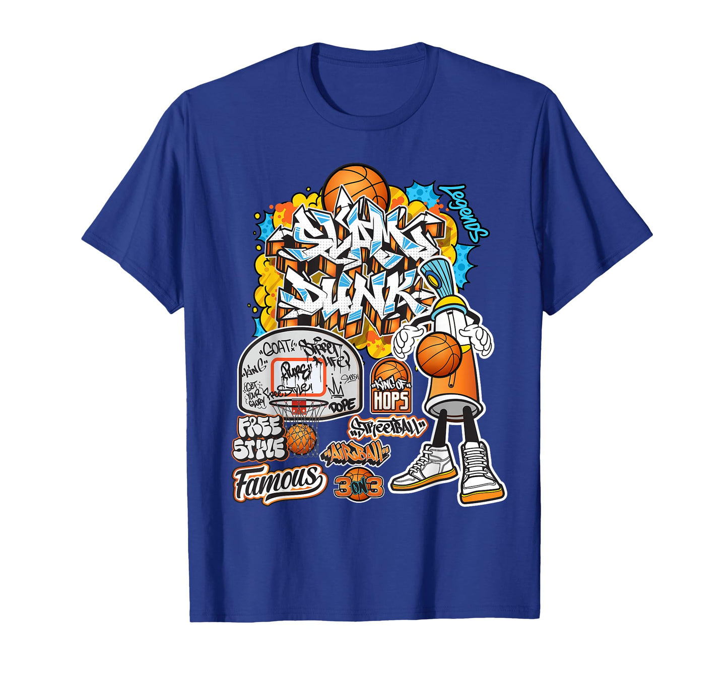 Cool Basketball Graffiti Style Illustration Graphic Designs T-Shirt