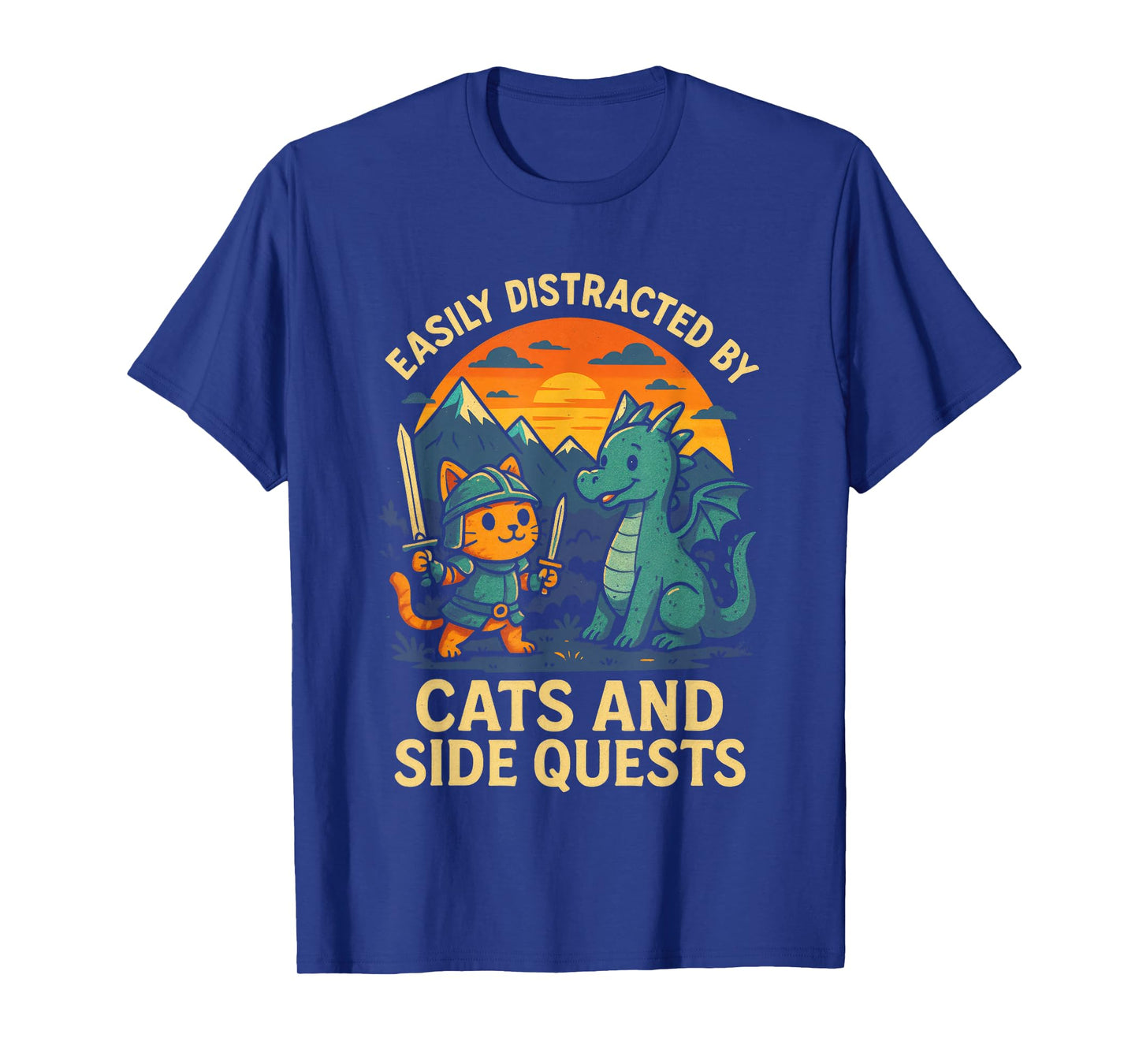 Easily Distracted By Cats And Side Quests T-Shirt