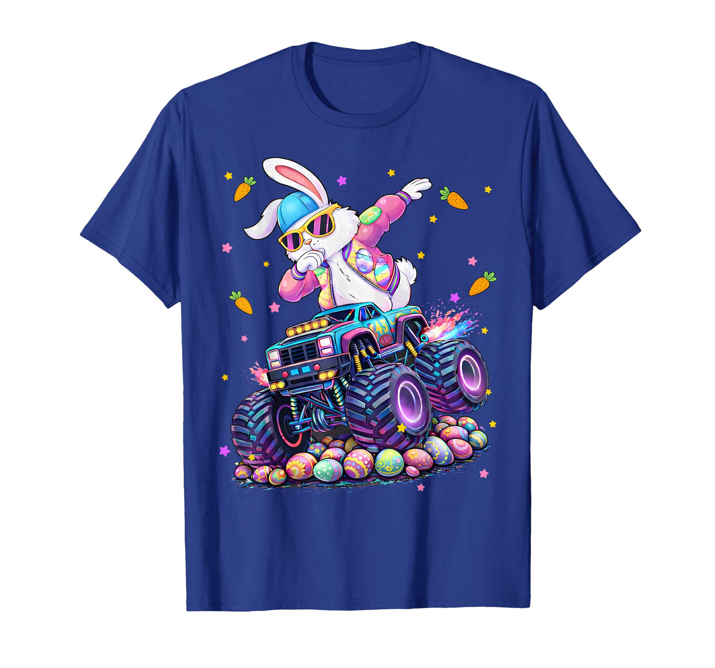 Funny Monster Truck Dabbing Rabbit Easter Bunny Men Boy T-Shirt
