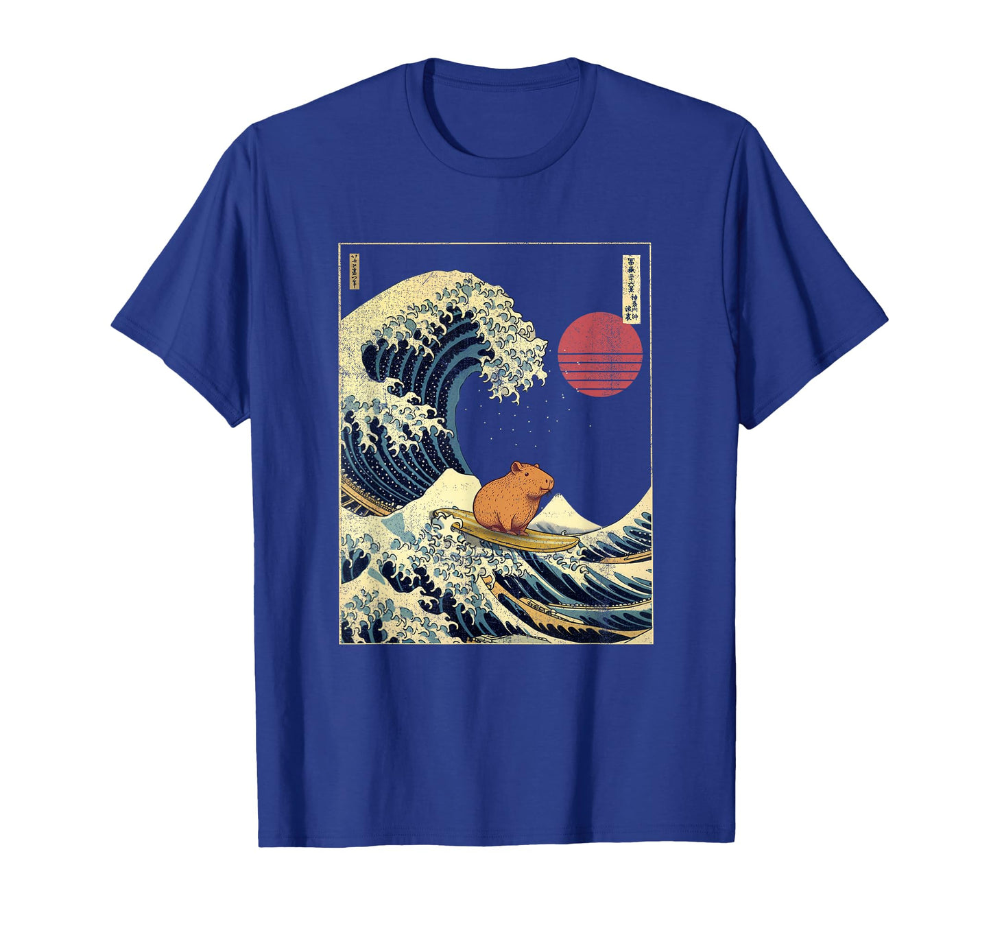 Capybara Japanese Kanagawa Wave Funny Surf Animal T-Shirt