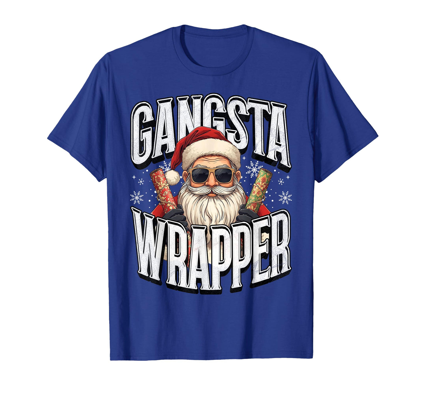 Santa Claus Gangsta Wrapper Funny Christmas Xmas T-Shirt