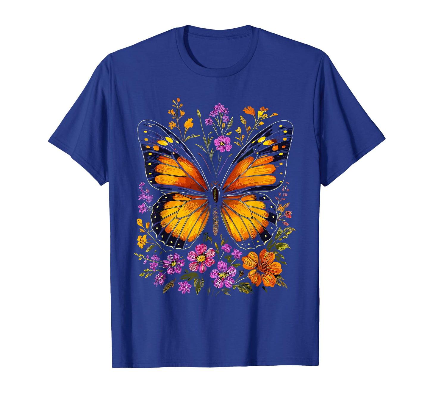 Monarch Butterfly Floral Nature Insect Lover Garden T-Shirt