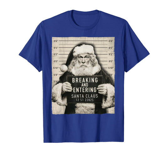 Funny Christmas Santa Claus Humor Mugshot Xmas Men Women T-Shirt