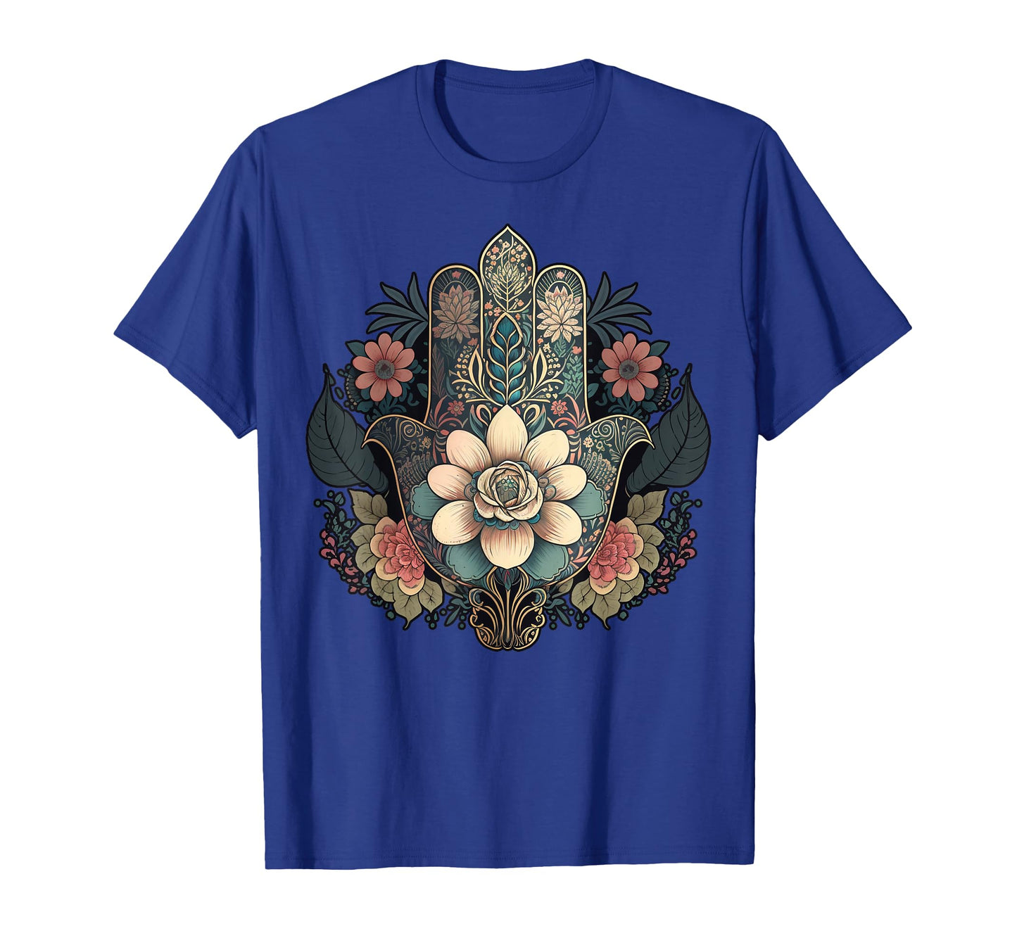 Khamsah or flower Hand of Fatima on floral Hamsa Hand T-Shirt