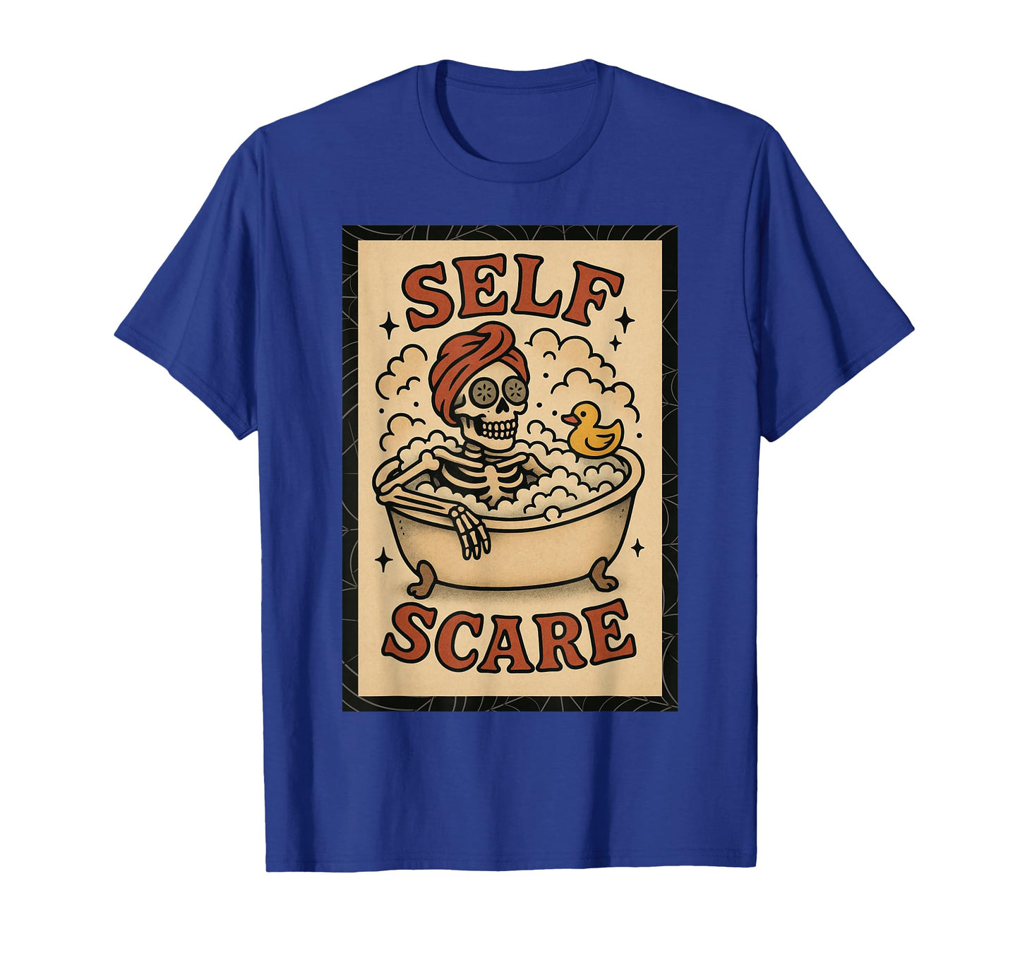 Self Scare Wellness Funny Halloween Spa Novelty Skeleton T-Shirt