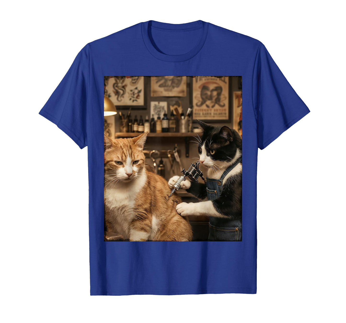 Cat Tattooing Cat Funny Meme Inked Kitty Humor Tattoo Artist T-Shirt