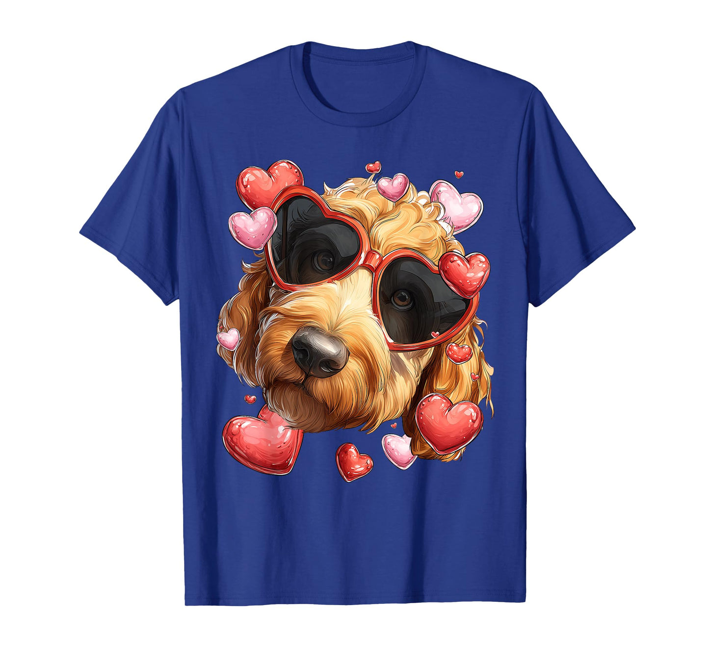 Golden Doodle Dog Goldendoodle Valentine's Day Heart T-Shirt