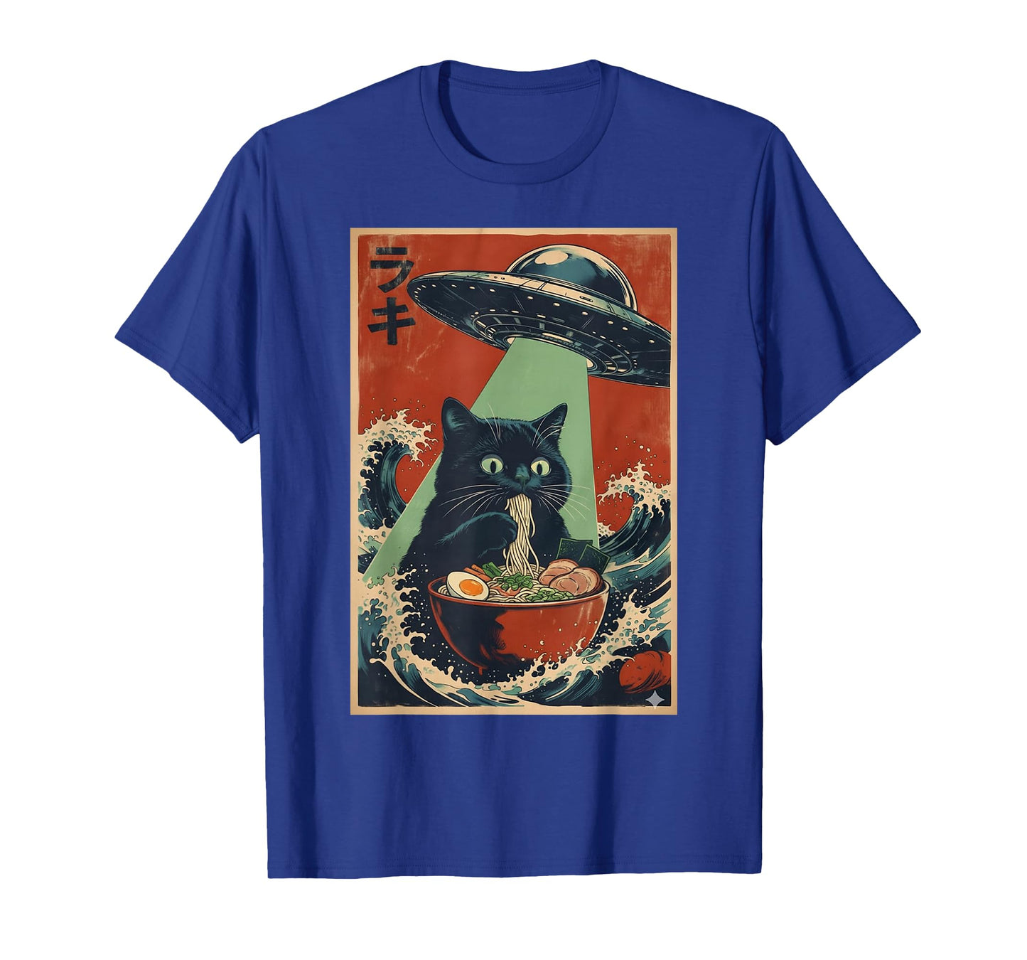 Kawaii Cat Eating Ramen Noodles Anime Japanese Cat Gifts T-Shirt