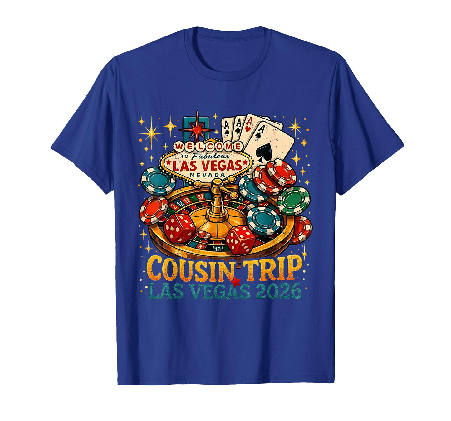 Cousin Trip Las Vegas 2026 Family Matching Retro Vacation T-Shirt