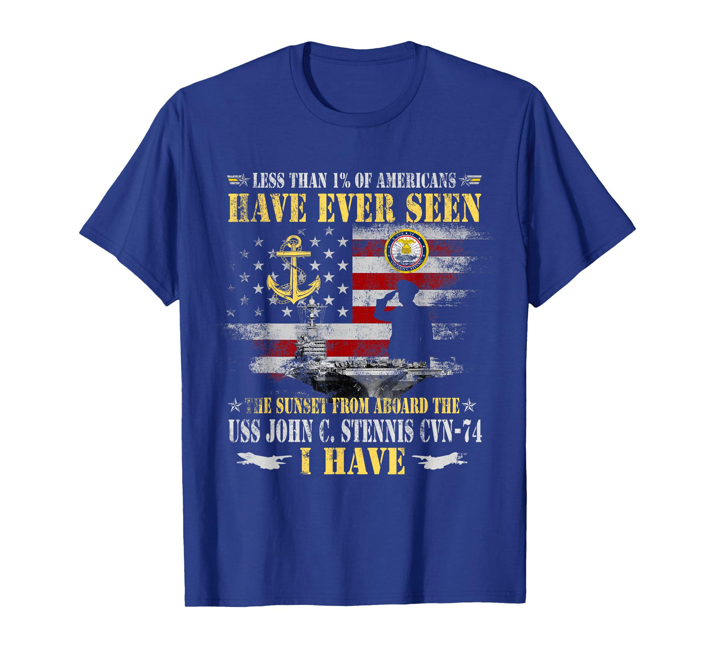 USS John Stennis CVN-74 Veteran Less Than 1% Funny Patriotic T-Shirt