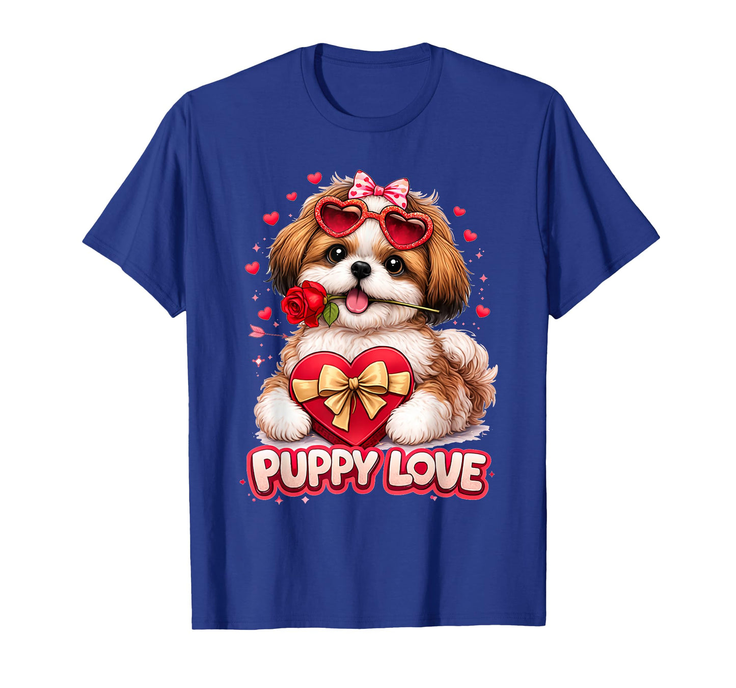 Valentine Shih Tzu Dog Cute Puppy Romance T-Shirt