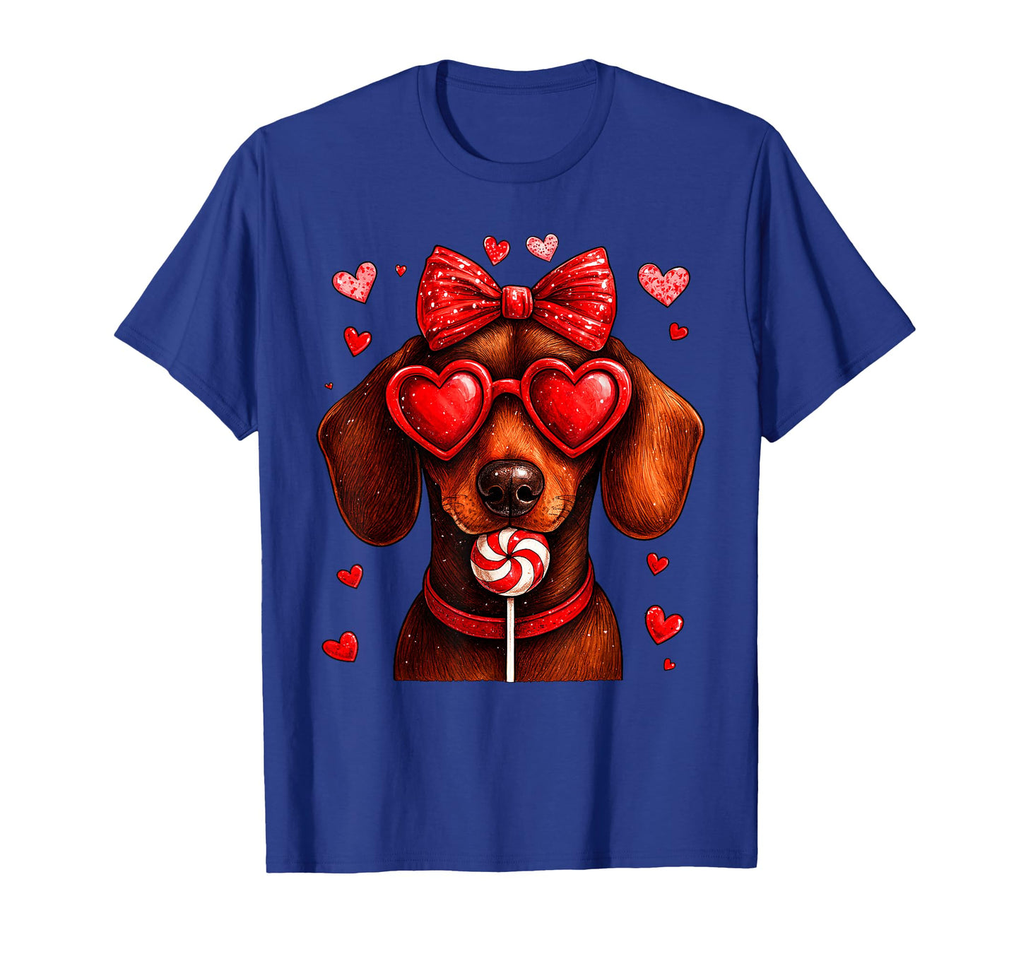 Cute Dachshund Valentine Heart Candy Valentines Day Girl Kid T-Shirt