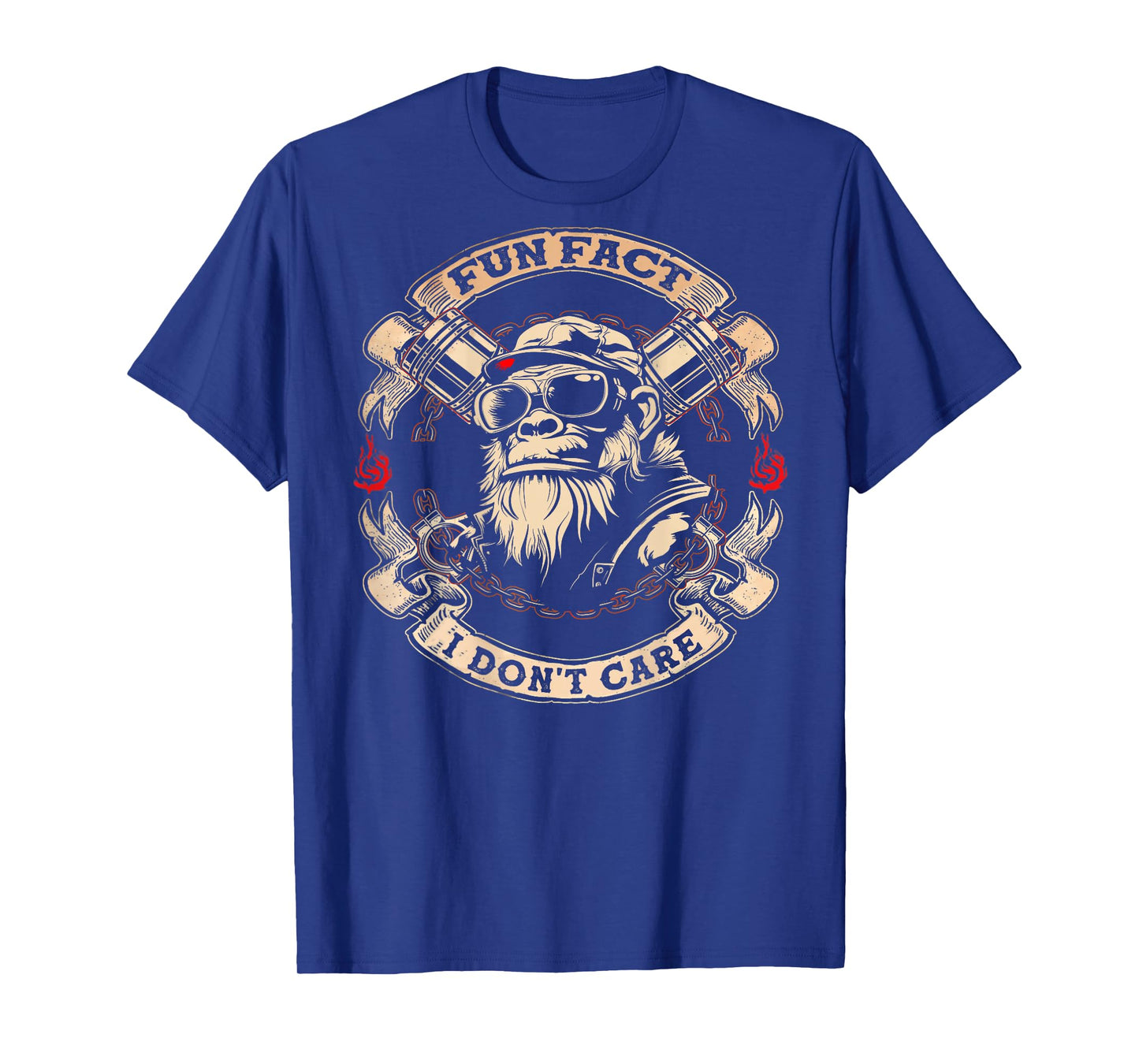 (On Back) Fun Fact I Don't Care Cool Grandpa Swag Gorillas T-Shirt
