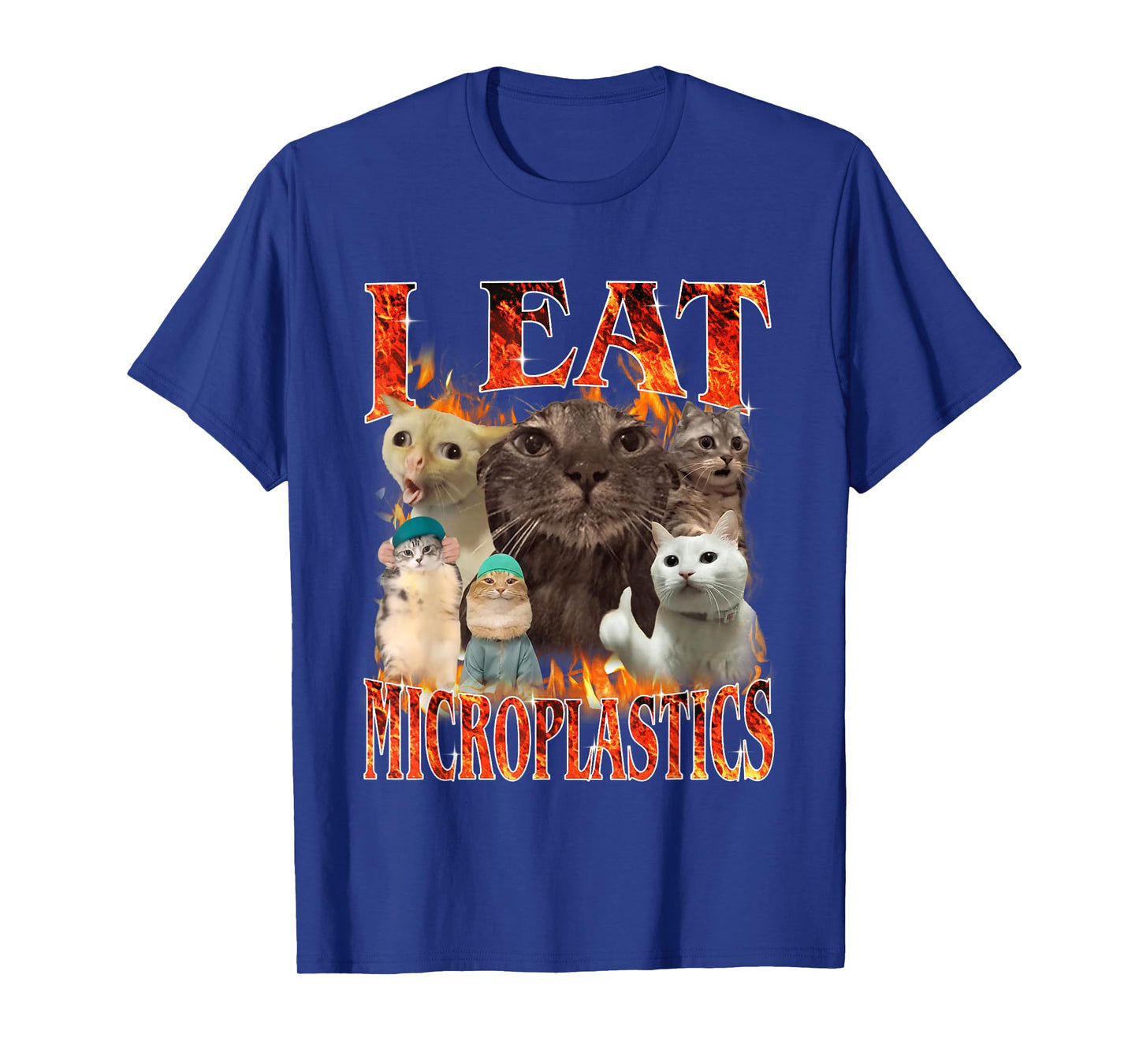 I Eat Microplastics Offensive Cat Meme Bootleg Men Women T-Shirt