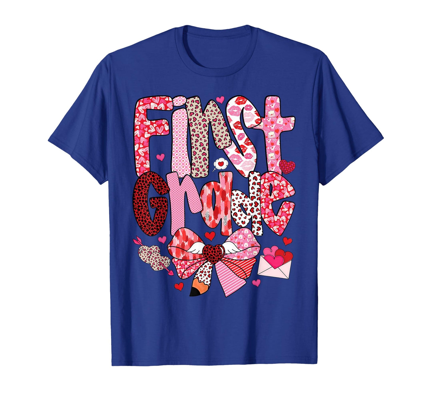 First Grade Teacher Valentine Design for Classroom Fun T-Shirt