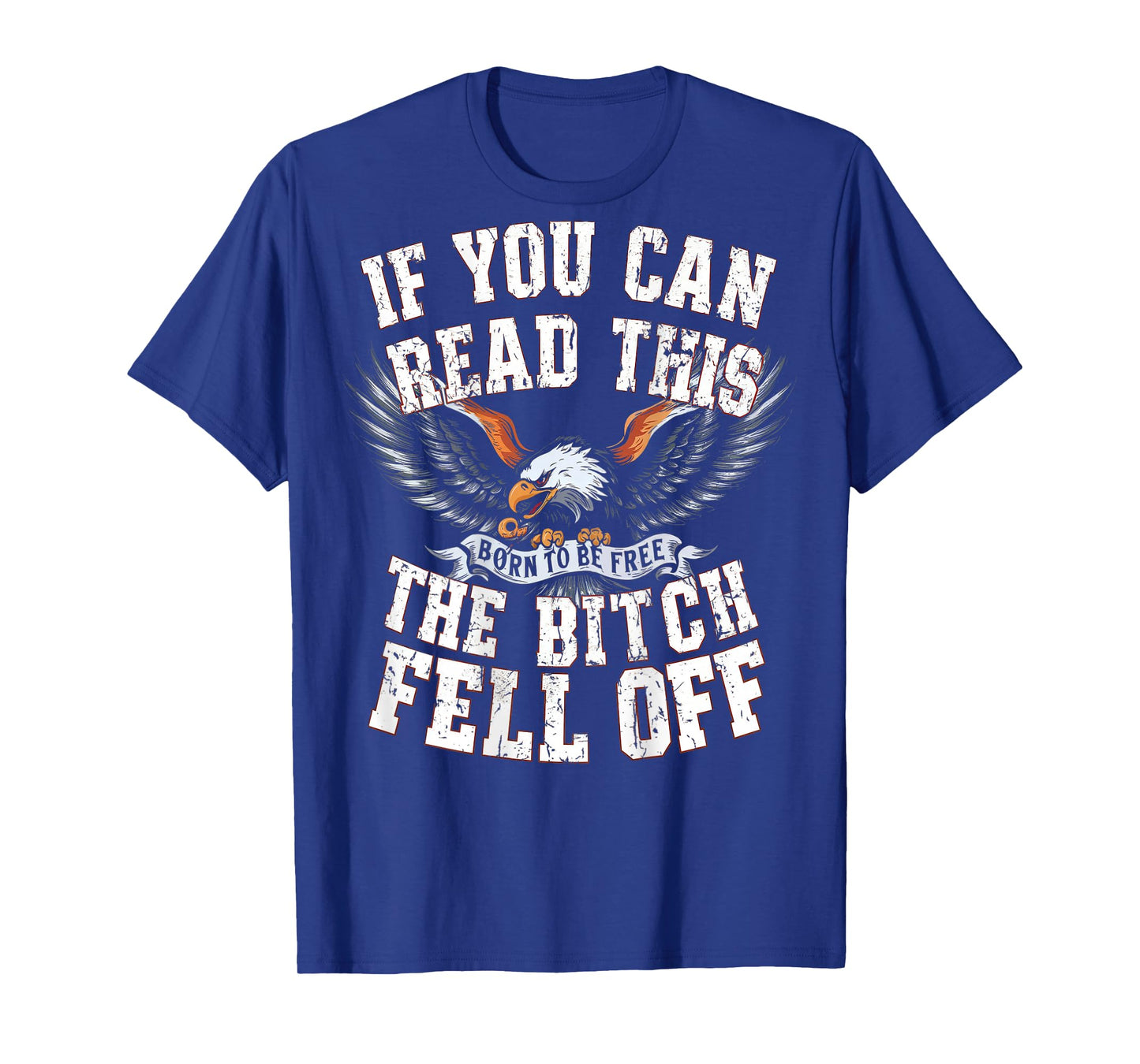 Funny Motocross Dirt Bike Bikers Awesome Motorbike If You Can Read This The Bitch Fell Off Biker Back Print Black Modern Crew Neck Short Sleeve T-Shirt