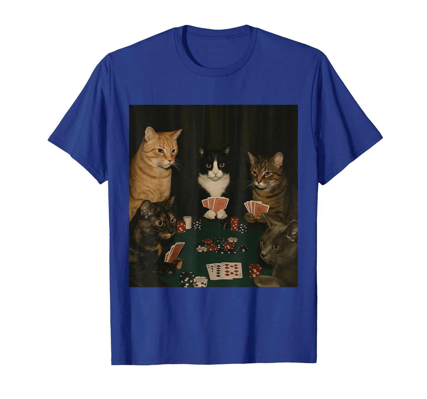Vintage Cats Playing Poker Kitty Meme Cute Cat Lover Graphic T-Shirt